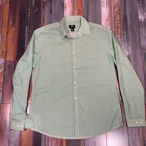 Green/White Striped Dress Shirt